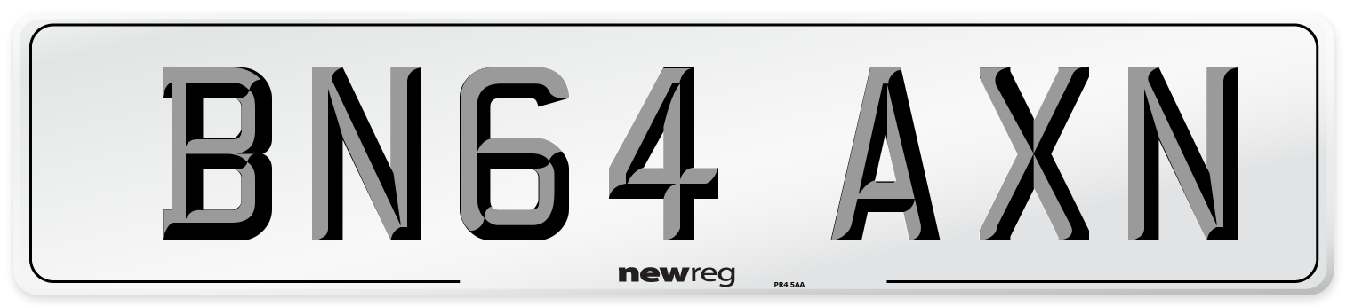 BN64 AXN Number Plate from New Reg